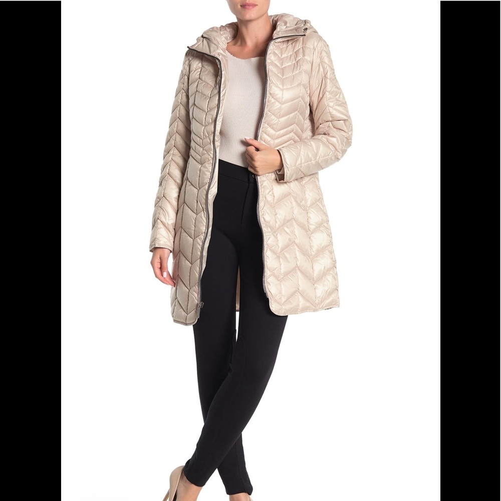 Kenneth Cole Hooded Quilted Puffer Coat Size M